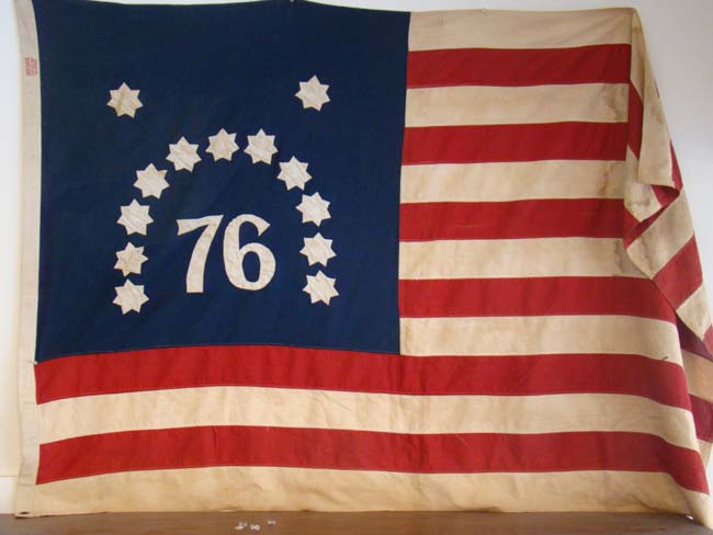 A wonderful "Bennington 76" flag made by Defiance Mfg. and made of wool circa 1920-1930